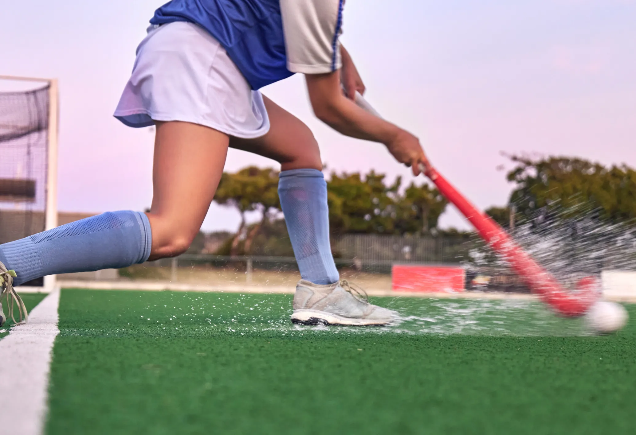 hockey stick and bal