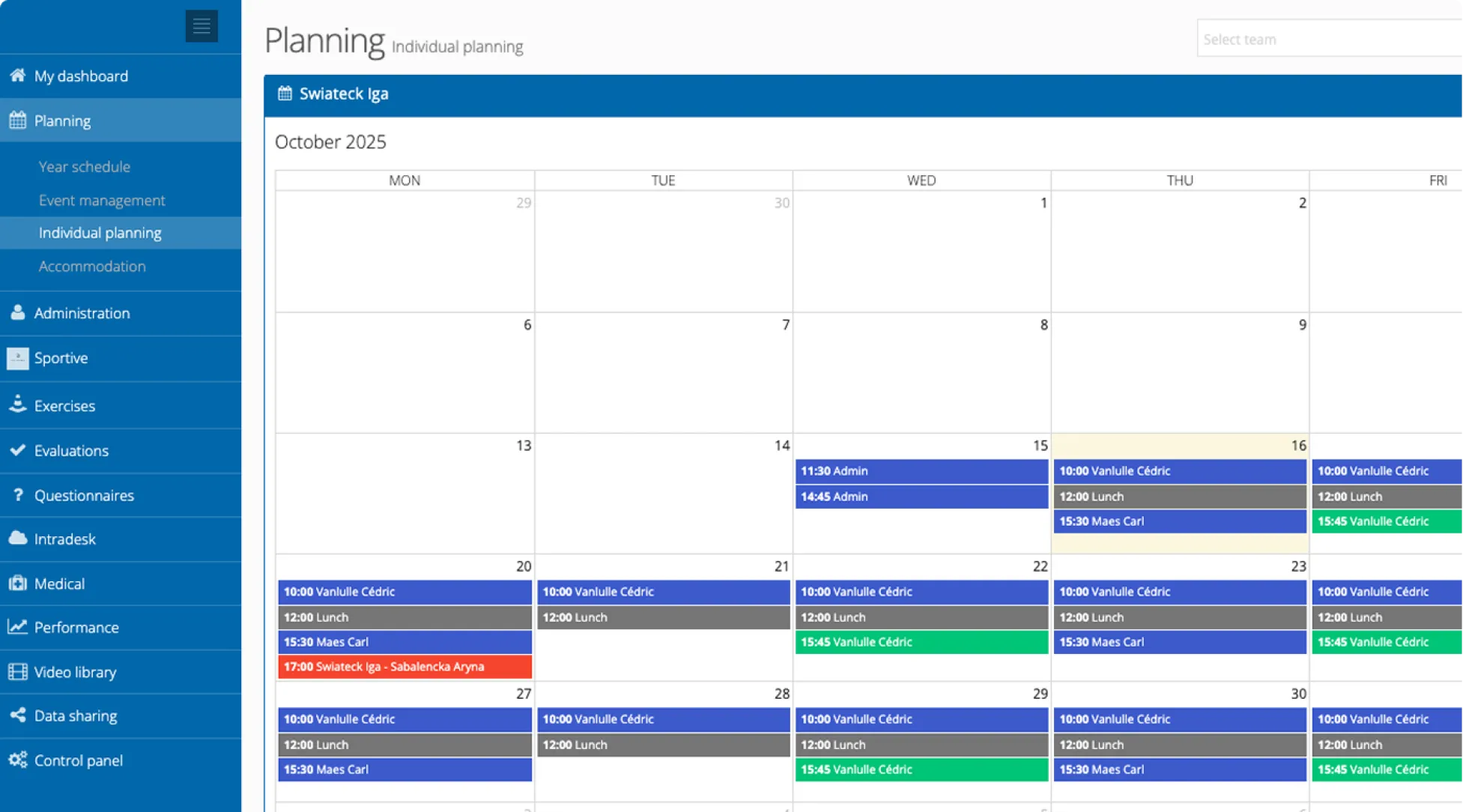 Planning screen of the PSD tool
